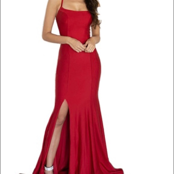 open lace back dress Lace-Up Long Prom Dress with Side Drape Marigold / 4